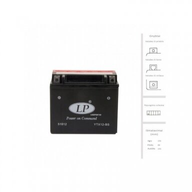 Akumuliatorius FULBAT 10 Ah 180 A EN 12V