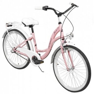 Dviratis AZIMUT Julie 24" 3-speed 2023 pink-white