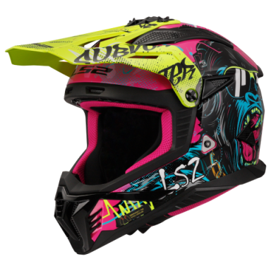 Šalmas LS2 MX708 FAST II GORILLA PURPLE HV YELLOW-06 Šalmas LS2 MX708 FAST II GORILLA PURPLE HV YELLOW-06